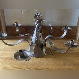 Hand punched tin chandelier